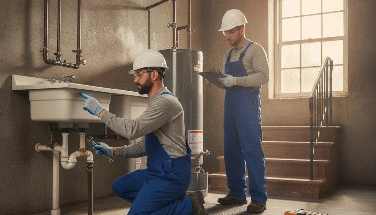 Plumber repairing a leak in Staten Island, NY for residential plumbing service