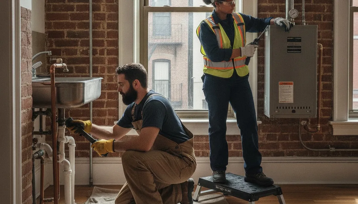 Plumber repairing sink pipe in Staten Island, NY for plumbing repair service