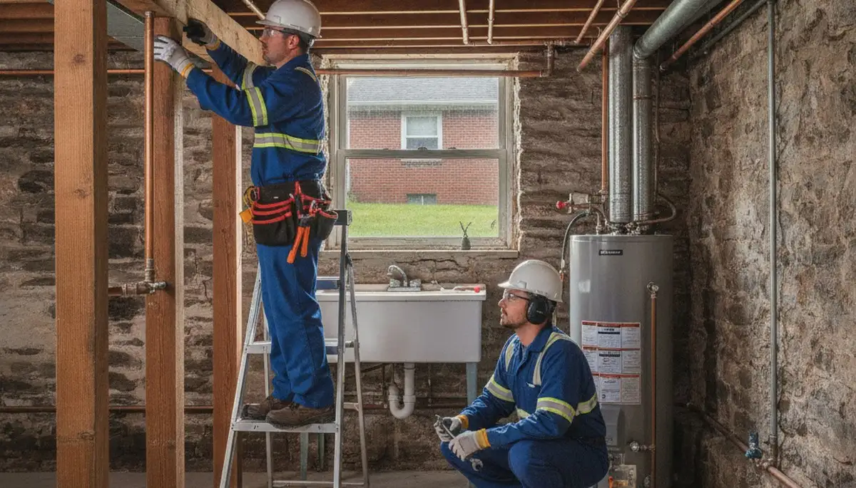Plumber repairing a pipe in Staten Island, NY for plumbing repair service