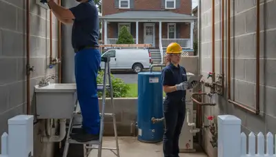 Plumber repairing a pipe in Staten Island, NY for residential plumbing service