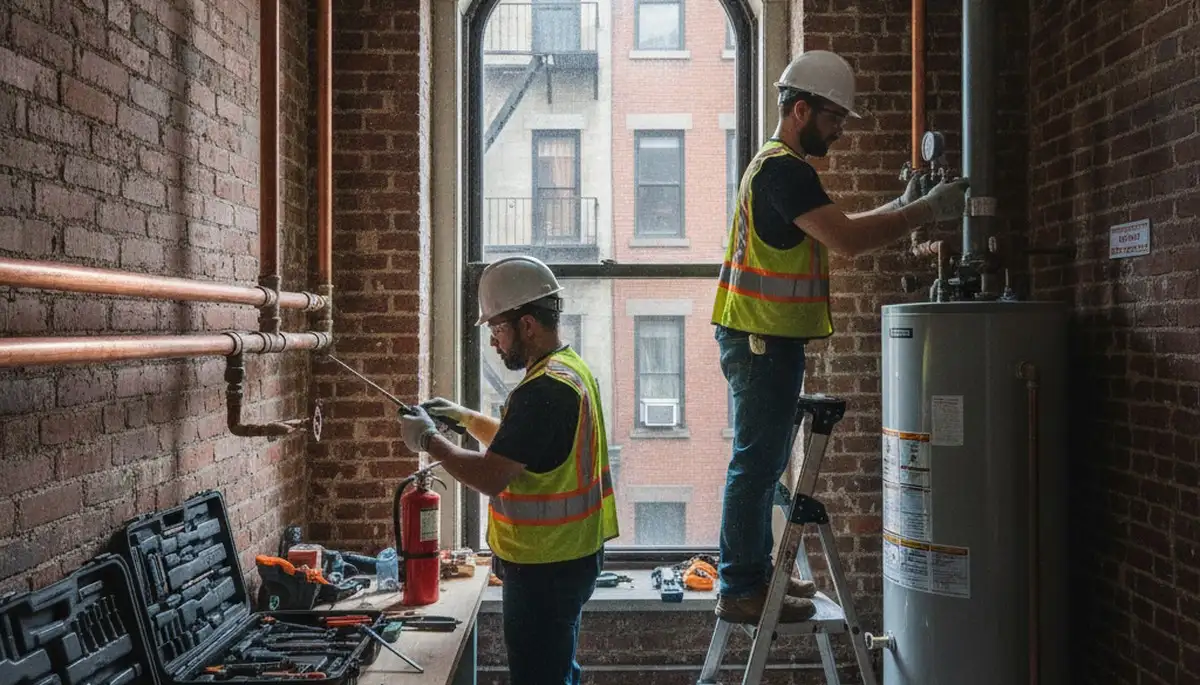 Plumber repairing a pipe in Staten Island, NY for professional plumbing service