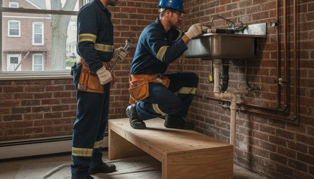 Plumber repairing pipes in Staten Island, NY for residential plumbing service