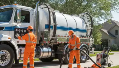 Staten Island, NY plumber providing septic pumping service for a local home