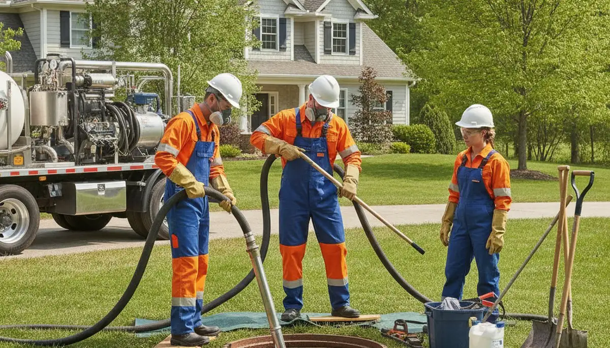 Septic tank cleaning service truck for Staten Island, NY homes by On Call Plumbers