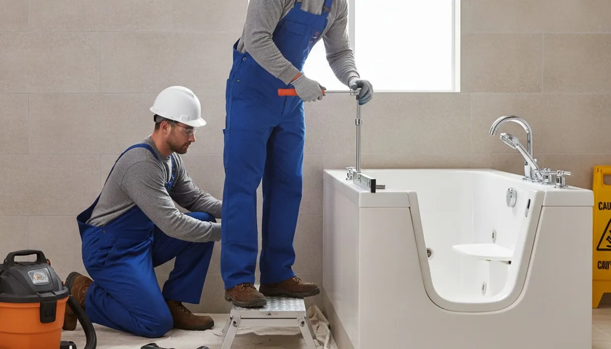 Walk-in tub installation for Staten Island, NY home by professional plumbers