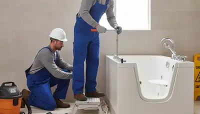 Walk-in tub installation for Staten Island, NY home by professional plumbers